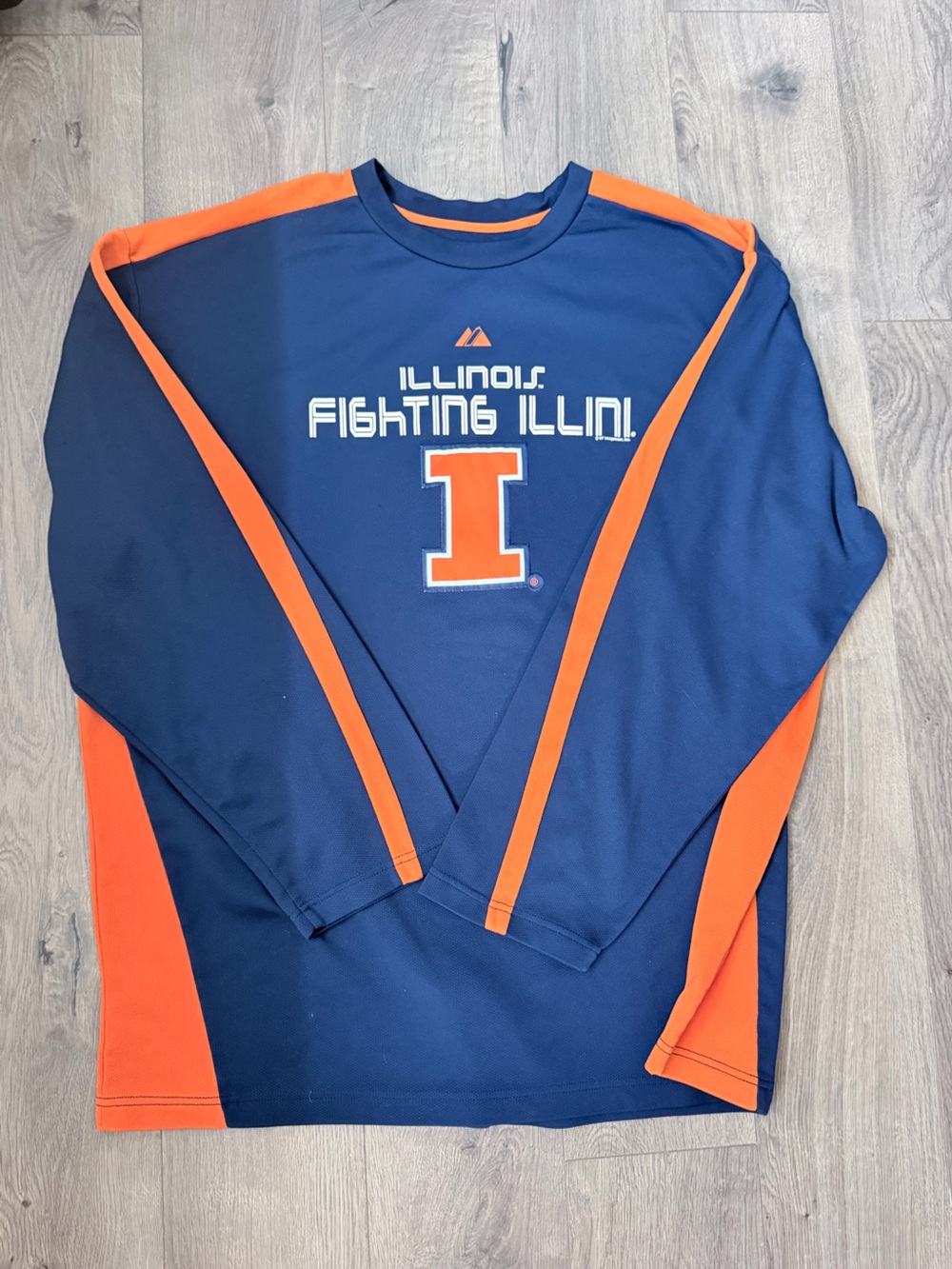 Majestic Illinois Fighting Illini Navy and Orange Long Sleeve Shirt